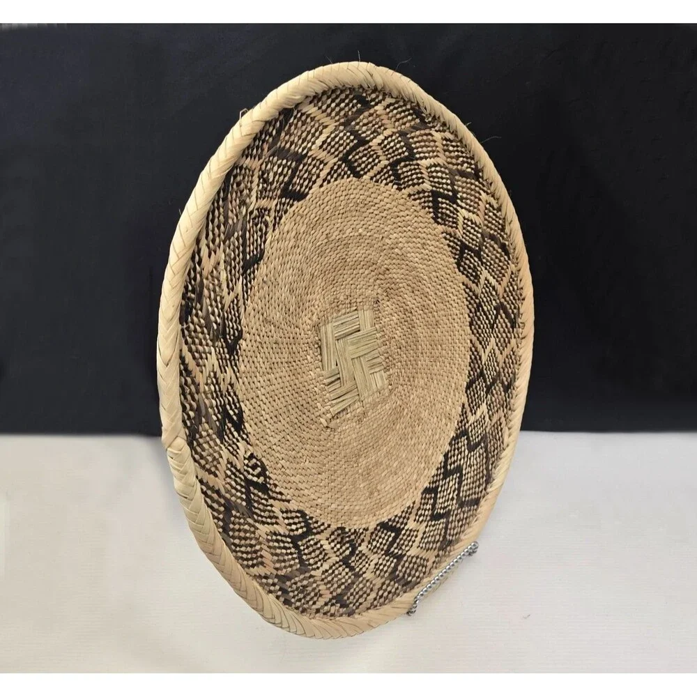African Binga Tonga Wall Basket Table Platter Geometric Handwoven Zimbabwe 15